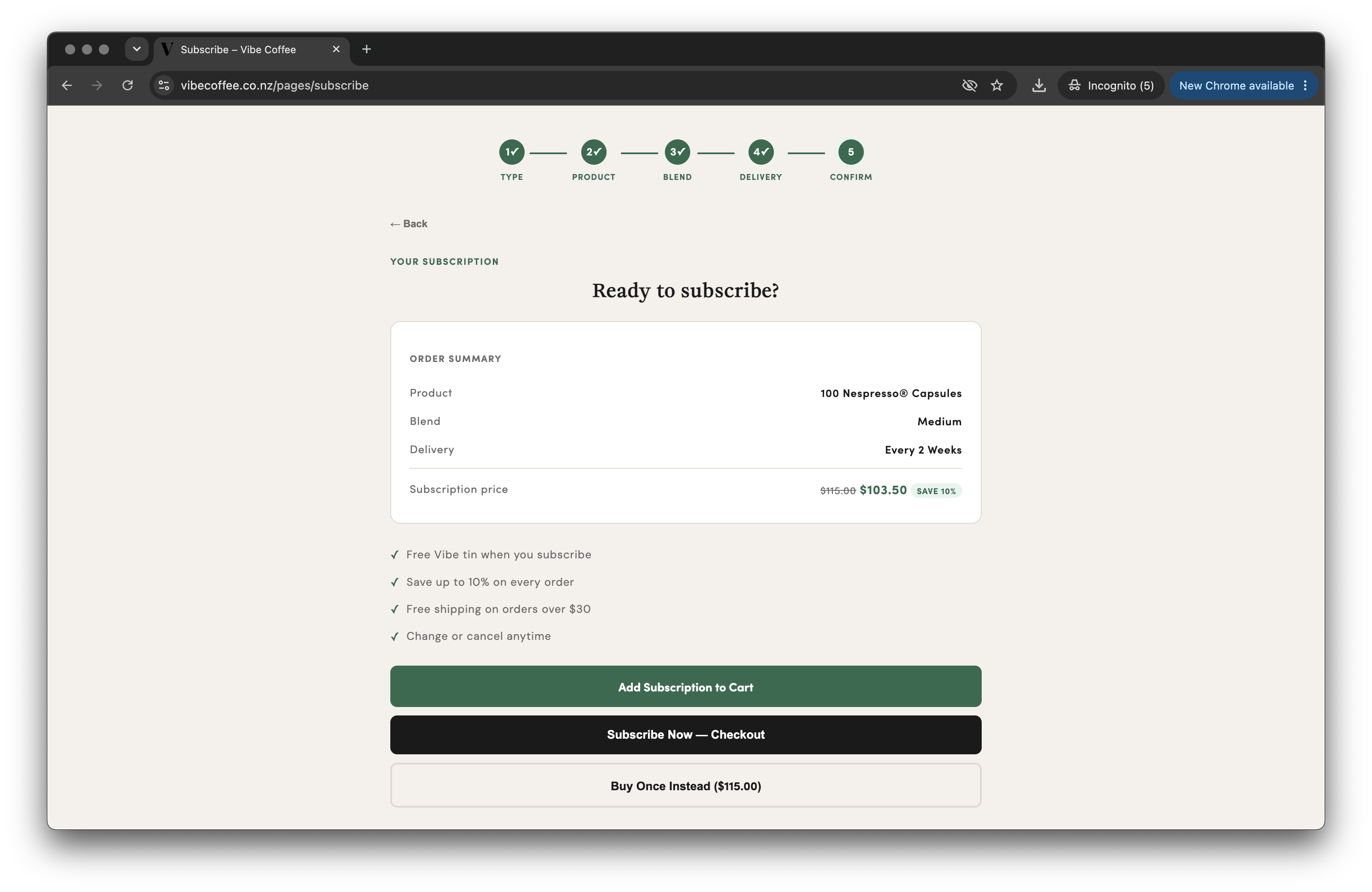 Vibe Coffee Subscription Ecommerce 2