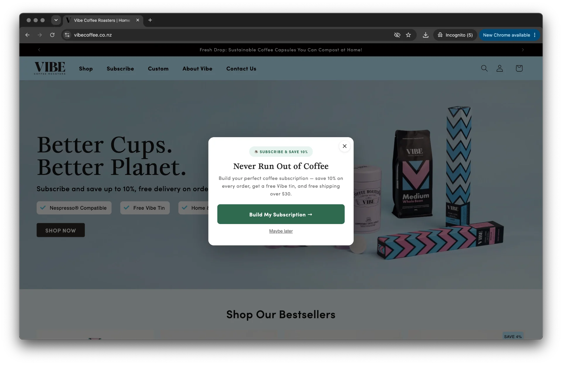 Vibe Coffee Subscription Ecommerce 1