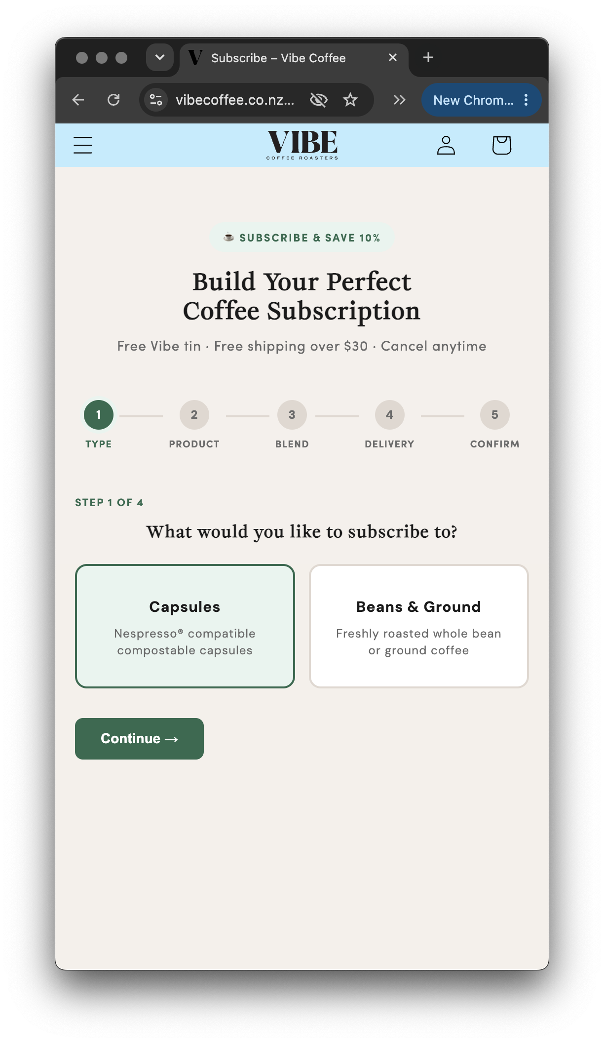 Vibe Coffee Subscription Ecommerce 6